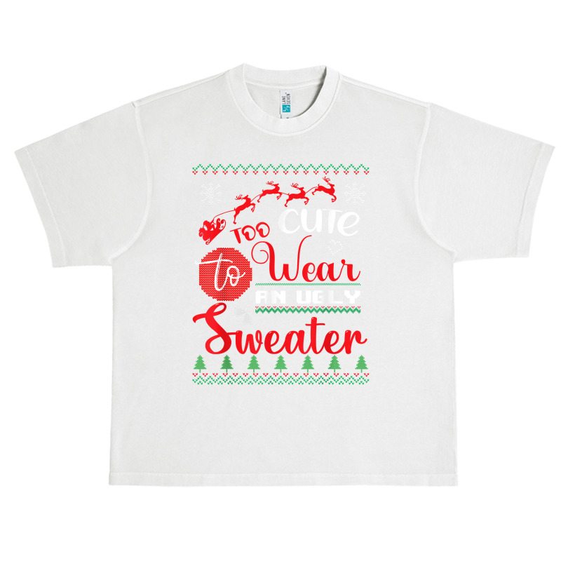 Cute Wear An Ugly Sweater Funny Christmas For Ugly Sweater T Shirt Urban Heavy T-shirt | Artistshot