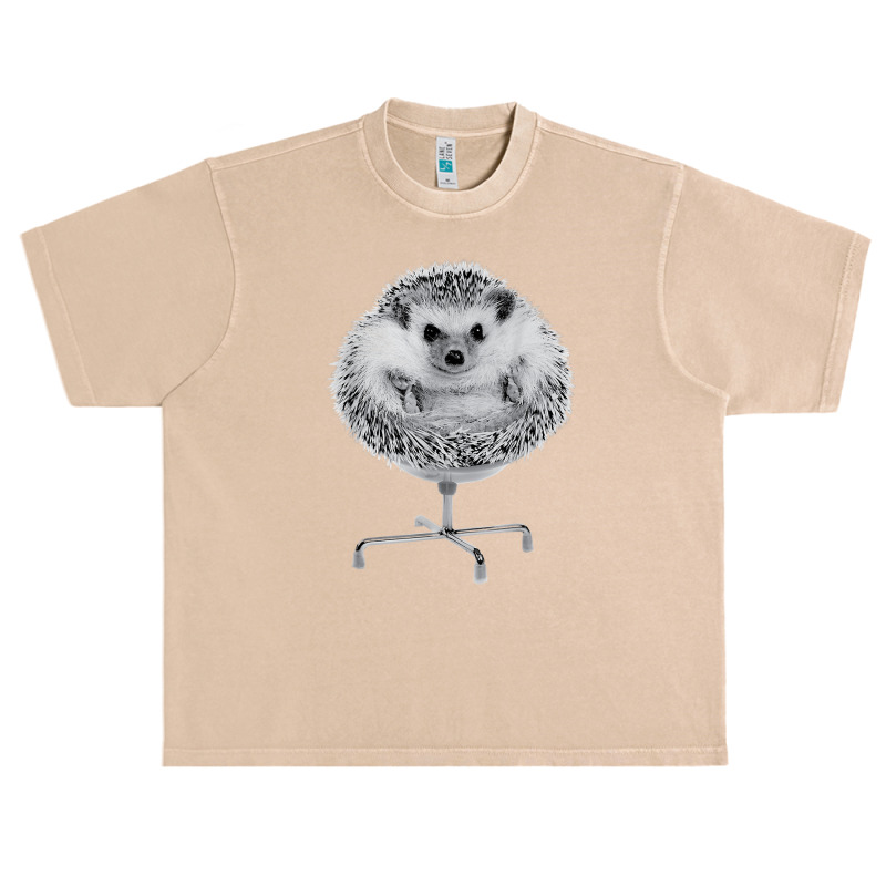 Funny Hedgehog In An Office Chair Ready For Work Fat Animal T Shirt Urban Heavy T-shirt by riogasehzilahiy | Artistshot