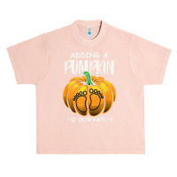 Pregnancy Thanksgiving Adding A Pumpkin To Our Patch T Shirt Urban Heavy T-shirt | Artistshot