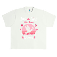 Doves T  Shirt Just A Girl Who Loves Doves Pink Retro Vintage Gift Ide Urban Heavy T-shirt | Artistshot