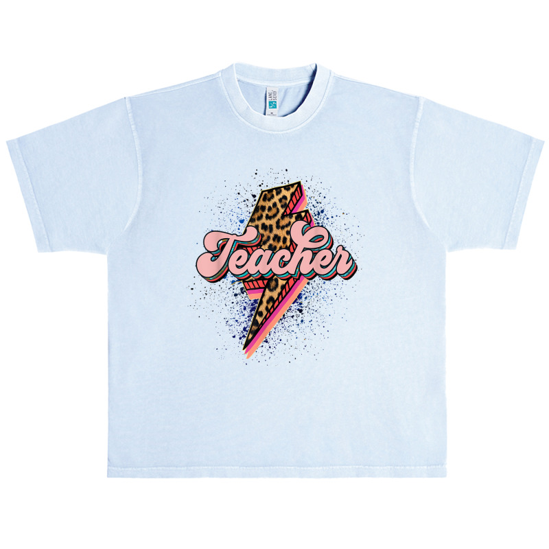 Teacher Leopard Lightning Thunder Western Back To School Urban Heavy T-shirt | Artistshot