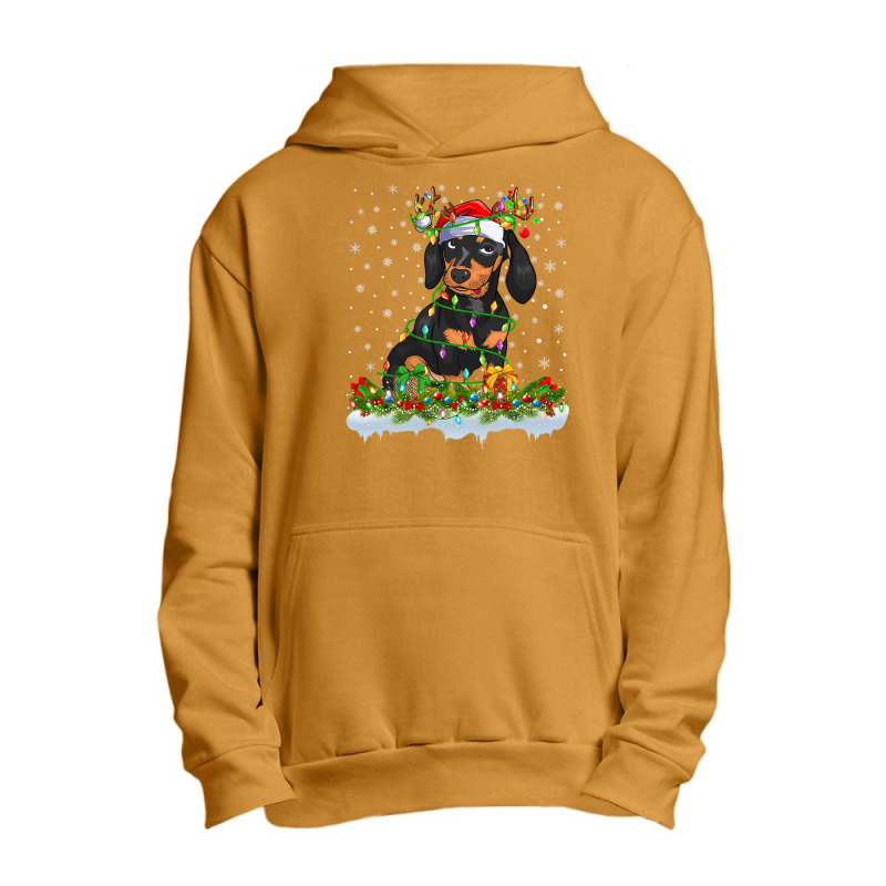 Dachshund Family Matching Xmas Lighting Santa Dachshund Doxie Christma Urban Pullover Hoodie by pester | Artistshot