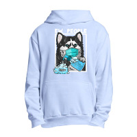 Siberian Husky Dog Wearing Facemask Hand Sanitizer Ew People Urban Pullover Hoodie | Artistshot