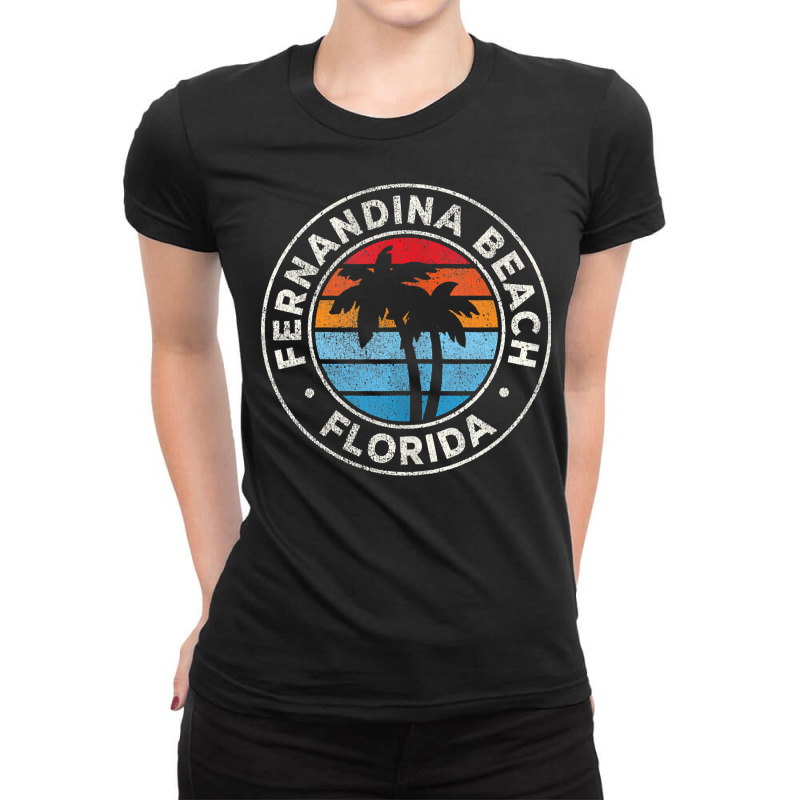 Fernandina Beach Florida Fl Vintage Graphic Retro 70s Tank Top Ladies Fitted T-Shirt by kadejahdomenick | Artistshot