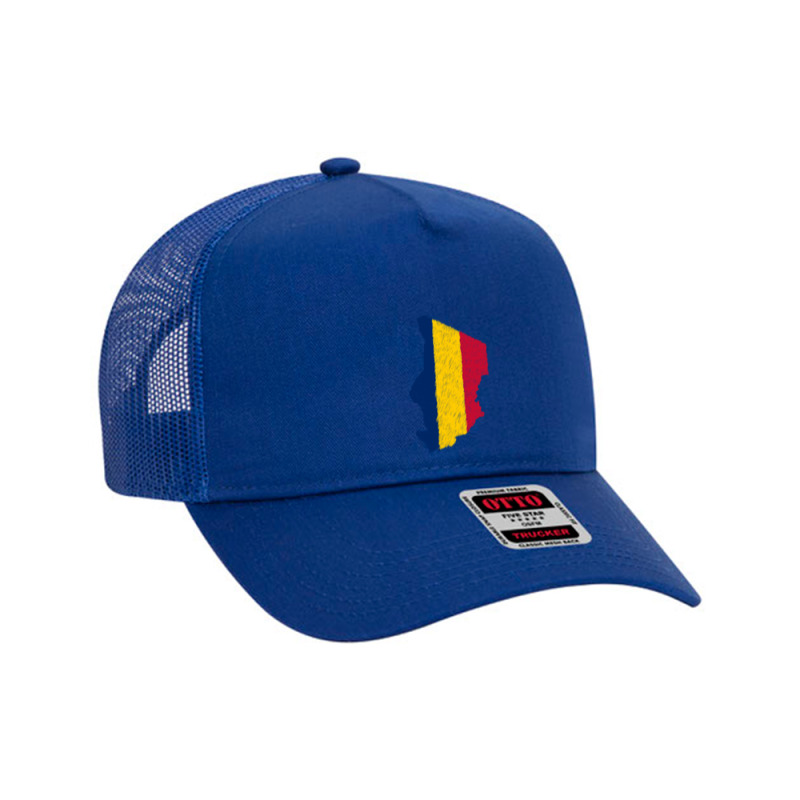 Chad Flag Map Drawing Line Art Mesh Back Trucker Hat | Artistshot