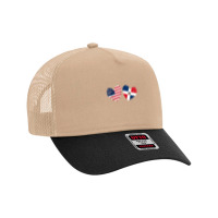 Usa Dominican Republic Flag Heart Dominican American T Shirt Mesh Back Trucker Hat | Artistshot