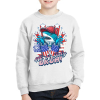 Bruh Shark 4th Of July Youth Sweatshirt | Artistshot