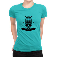 Podcast Showtime Microphone Ladies Fitted T-shirt | Artistshot