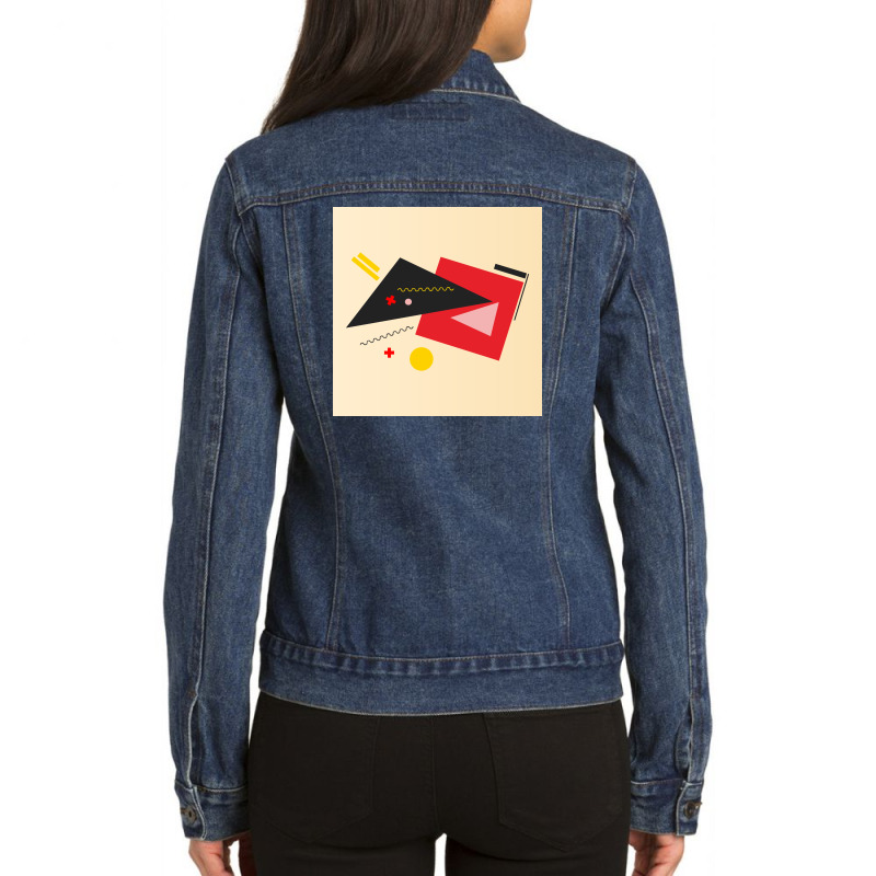 Abstract Dimention On The Box Ladies Denim Jacket by Heri Iye | Artistshot