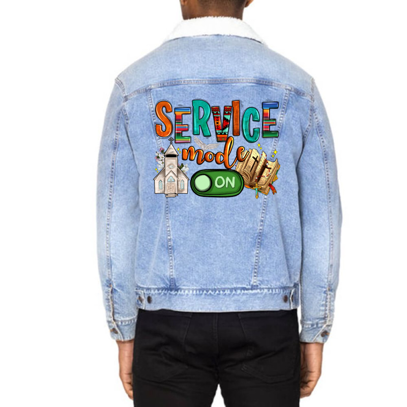 Service Mode On Unisex Sherpa-lined Denim Jacket | Artistshot