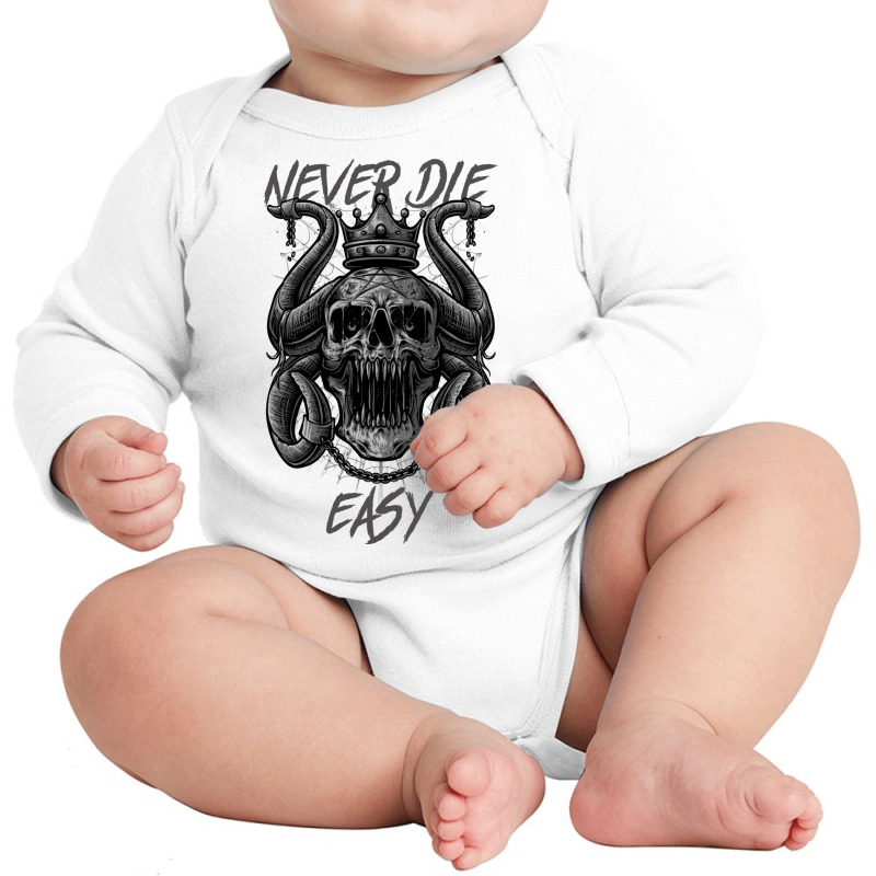 Never Die Easy Long Sleeve Baby Bodysuit | Artistshot