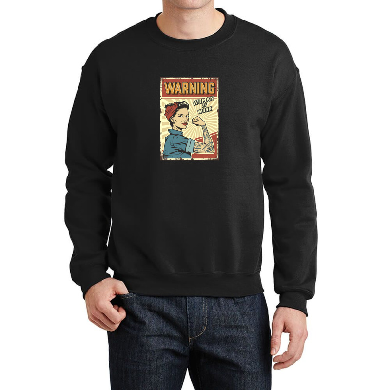 The Woman Atwork Vintage Crewneck Sweatshirt by basils | Artistshot