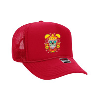 Fiesta Party Sugar Skull Rose Calavera Mexican Cinco De Mayo Foam Trucker Hat | Artistshot