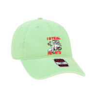 I Steal Hearts Autism Awareness Dinosaur Trex Dyed Cap | Artistshot