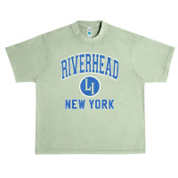 Riverhead New York Li Ny Varsity Style Blue Print T Shirt Urban Heavy T-shirt | Artistshot