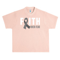 Faith God Fear Brain Tumor Awareness Brain Cancer Warrior T Shirt Urban Heavy T-shirt | Artistshot