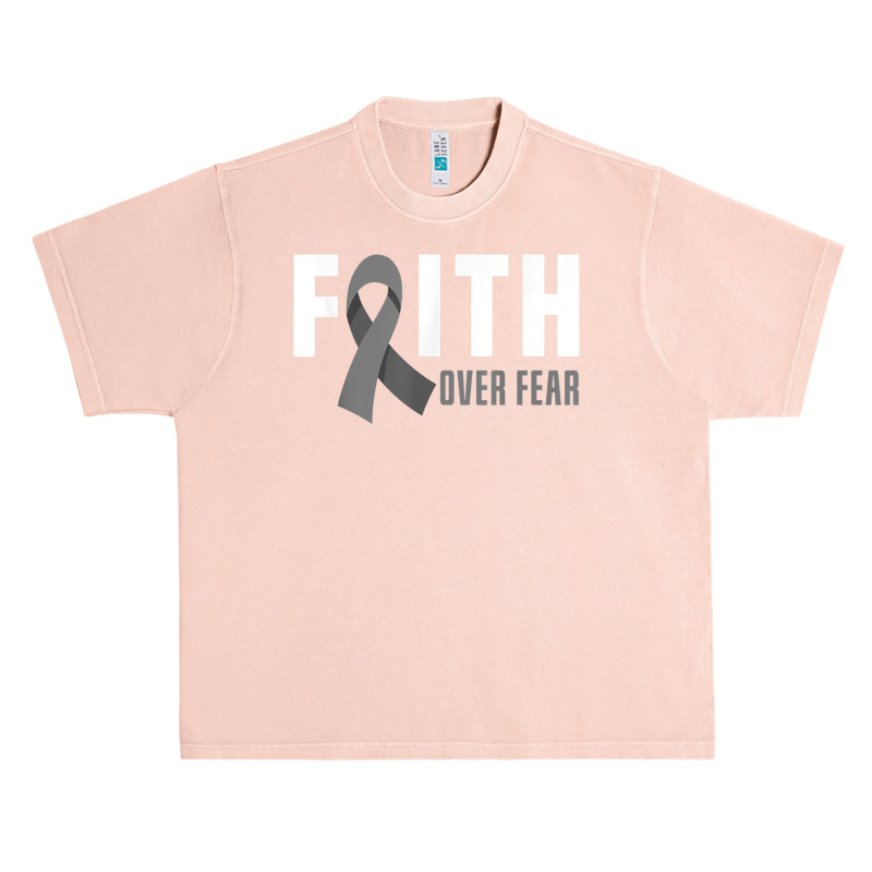 Faith God Fear Brain Tumor Awareness Brain Cancer Warrior T Shirt Urban Heavy T-shirt | Artistshot