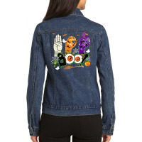 Boo American Sign Language Asl Deaf Halloween Costume Ladies Denim Jacket | Artistshot