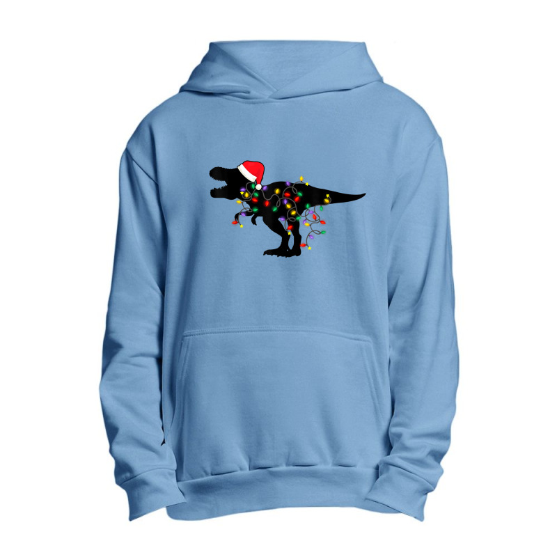 Dinosaur Christmas Lights T Rex Xmas Pajamas Boys Kids Adult Graphic Urban Pullover Hoodie | Artistshot