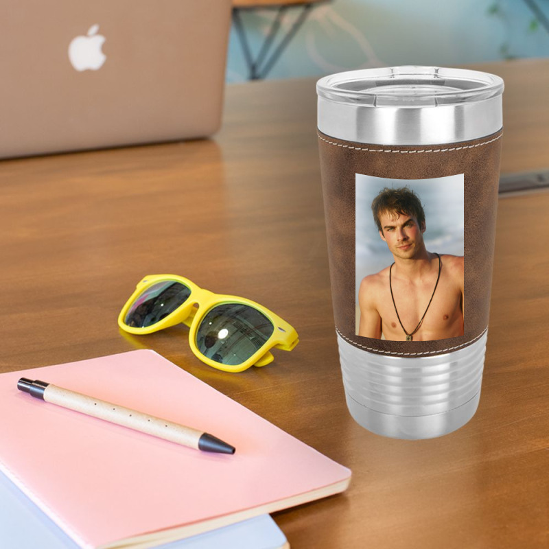 Ian Damon Shirtless Salvatore Leatherette Tumbler | Artistshot