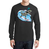 Dinosaur Surfing Dinosaur Lovers Long Sleeve Shirts | Artistshot