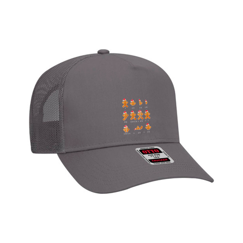 Christmas Math Teacher Fraction Gingerbread Cookie Santa Hat Mesh Back Trucker Hat by Yuh2105 | Artistshot