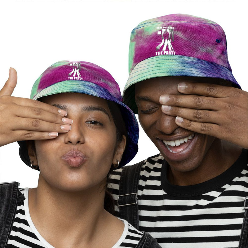 Halloween Mi.ch My.e.r.s Here To Crash The Party T Shirt Tie Dyed Bucket Hat | Artistshot