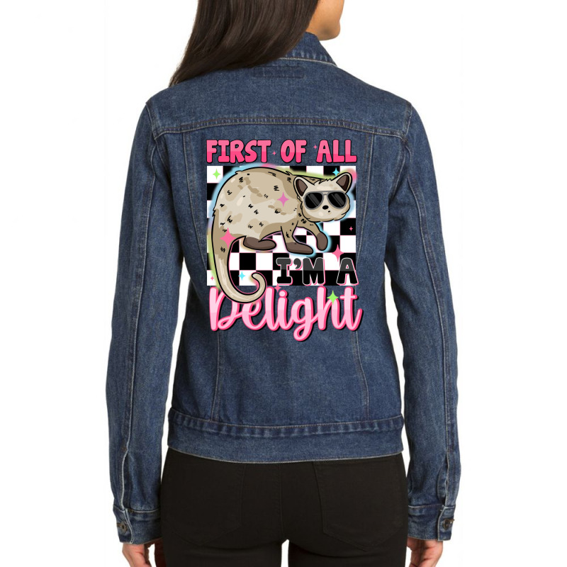 First Of All I'm A Delight Ladies Denim Jacket by Oma's Magic World | Artistshot