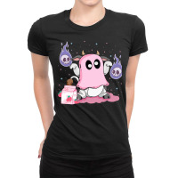 Kawaii Pastel Goth Cute Creepy Strawberry Milk Ghost Cow Ladies Fitted T-shirt | Artistshot