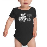 Let Your Imagination Go Wild Botanical Flower Horse Baby Bodysuit | Artistshot