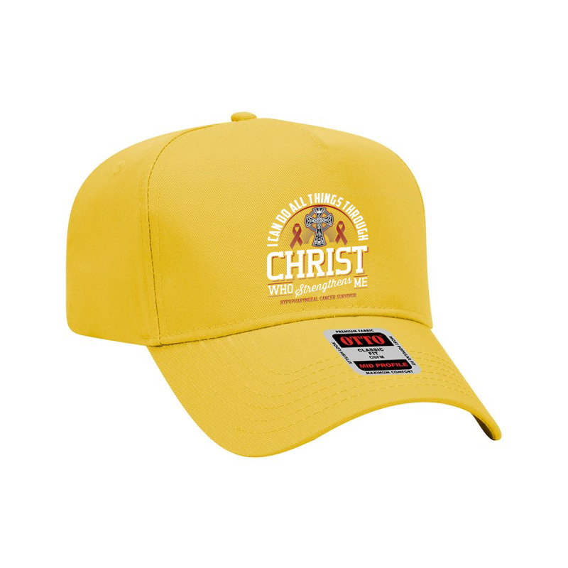 I Can Do All Things Through Christ Hypopharyngeal Cancer Adjustable Baseball Cap | Artistshot