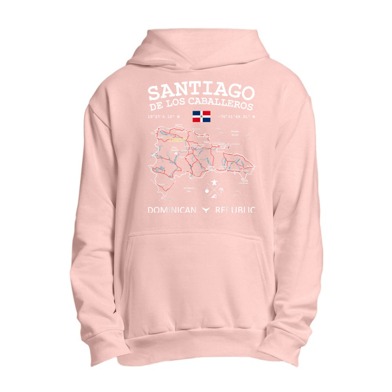 Santiago De Los Caballeros Dominican Republic Map Flag T Shirt Urban Pullover Hoodie by cm-arts | Artistshot