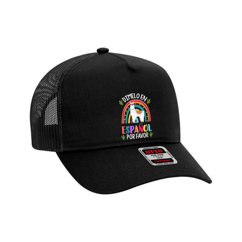 Dimelo En Espanol Por Favor Bilingual Spanish Teacher T Shirt Mesh Back Trucker Hat by adam.troare | Artistshot