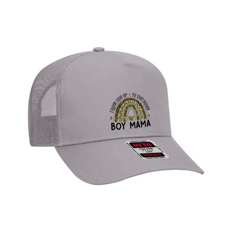 Boy Mama From Son Up To Son Down Rainbow Leopard Mom Camo Mesh Back Trucker Hat | Artistshot