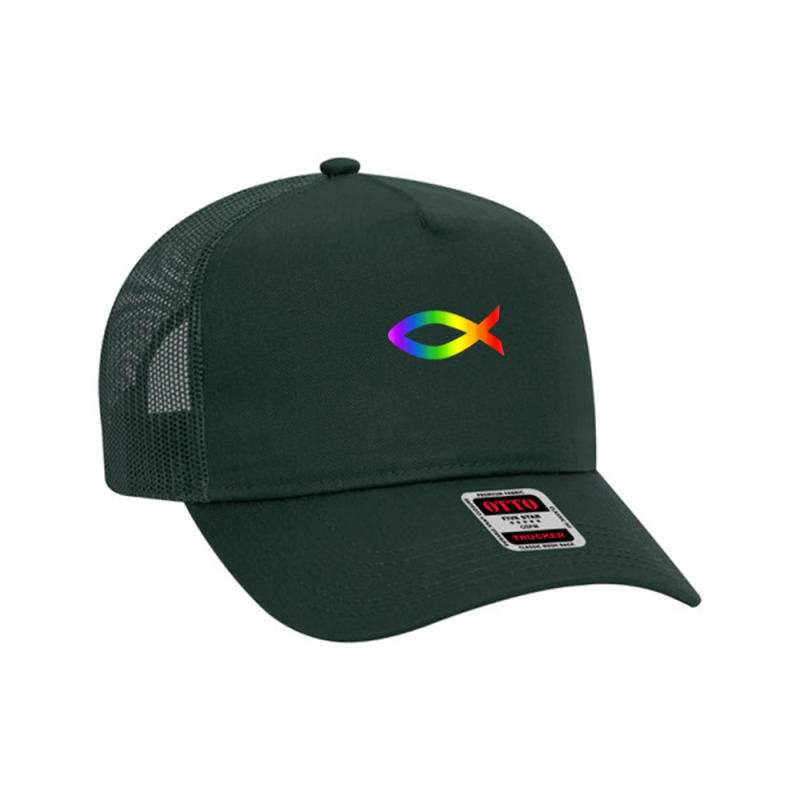 Ichthys Rainbow Christian Fish Symbol Homosexuality T Shirt Mesh Back Trucker Hat | Artistshot