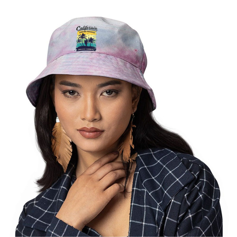 California Surfing Paradise,seal Beach California California Beach Sur Tie Dyed Bucket Hat by nbobatiga | Artistshot