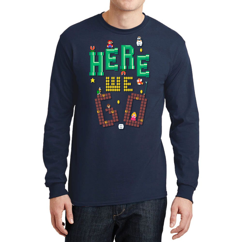 Mario - Here We Go Long Sleeve Shirts by Faissal Thomas | Artistshot