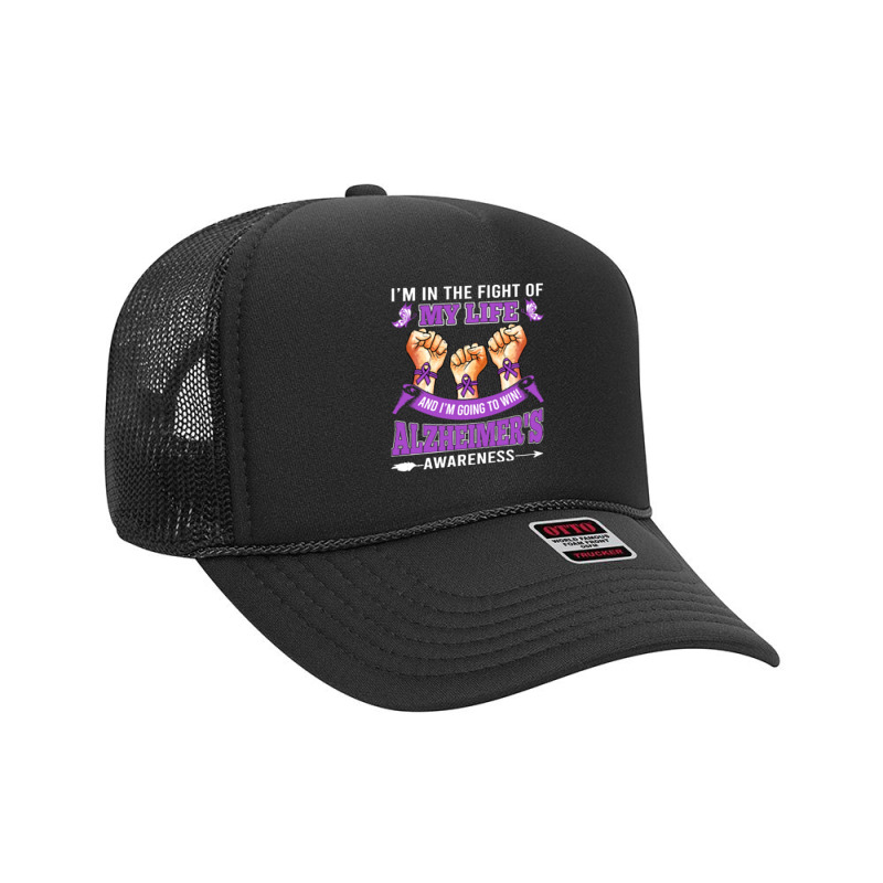 Alzheimers Awareness In The Fight T  Shirt Alzheimer's Awareness In Th Foam Trucker Hat by biscuitsregularly | Artistshot