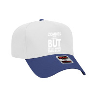 Zombies Might Come Out T  Shirt Zombies Might Come Out But My Cat Make Adjustable Baseball Cap | Artistshot