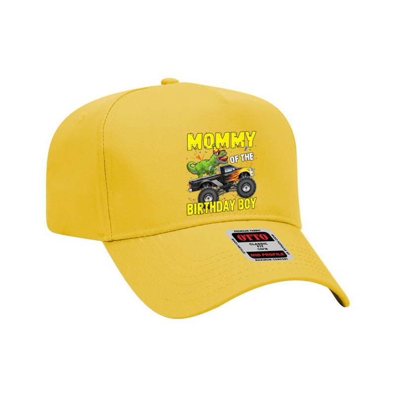 Mommy Of The Birthday Boy Dinosaurs T Rex Monster Truck Characters Car Adjustable Baseball Cap | Artistshot