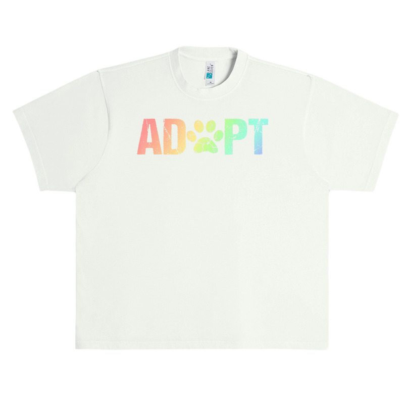 Vintage Rainbow Adopt A Dog Rescue Foster Adoption Month Urban Heavy T-shirt by Jerhogen528 | Artistshot