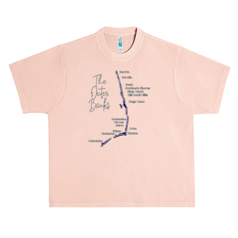 The Outer Banks Map In Blue  Outer Banks Map Urban Heavy T-shirt | Artistshot