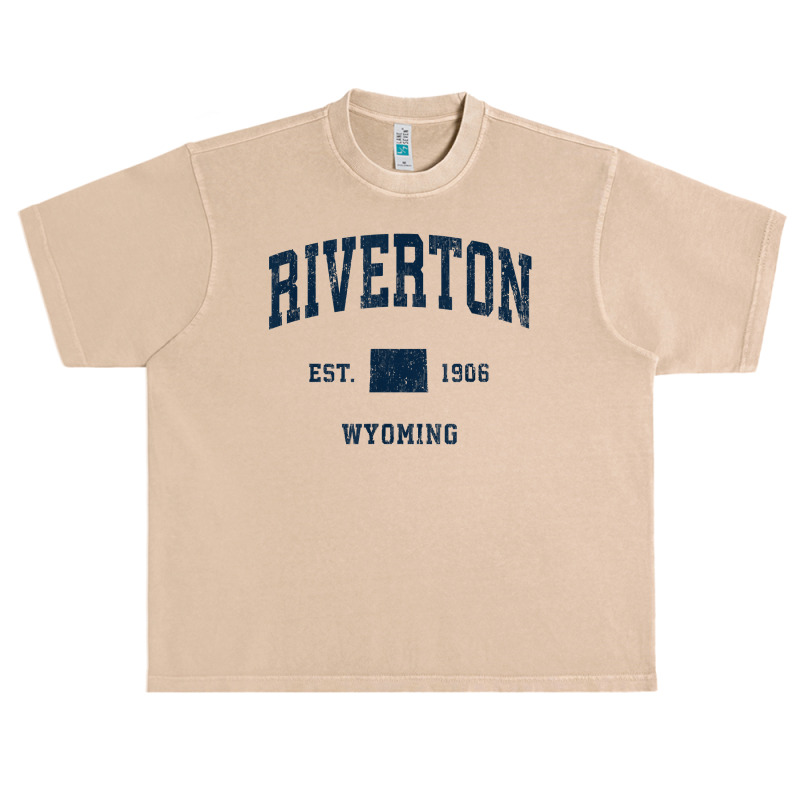 Riverton Wyoming Wy Vintage Athletic Navy Sports Design T Shirt Urban Heavy T-shirt | Artistshot