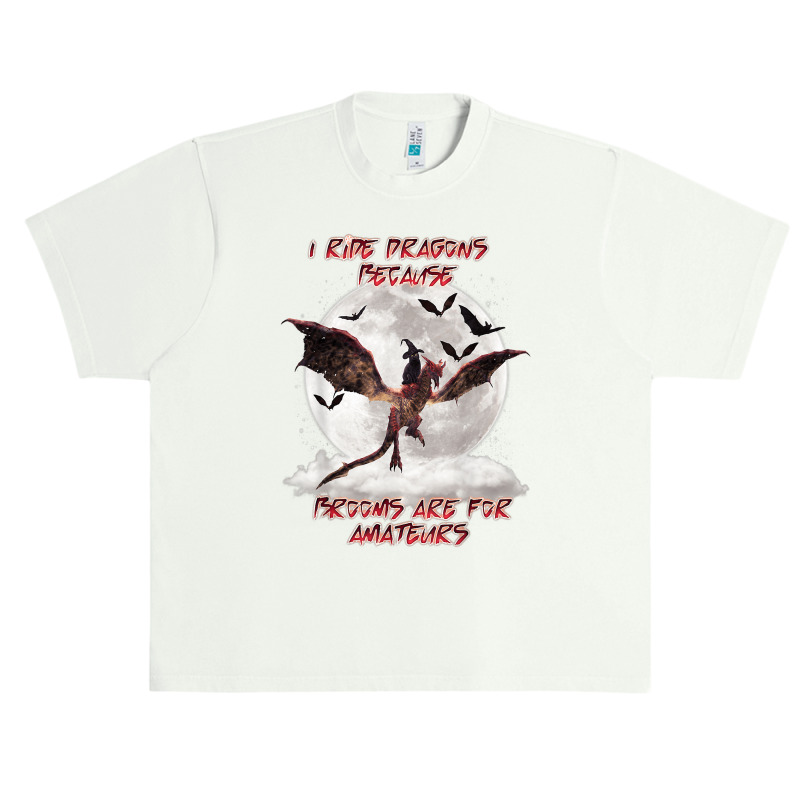 Cat I Ride Dragons Brooms Are For Amateurs Halloween Urban Heavy T-shirt by SonjaBogenschutz | Artistshot