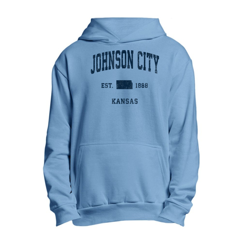 Johnson City Kansas Ks Vintage Athletic Navy Sports Design T Shirt Urban Pullover Hoodie | Artistshot