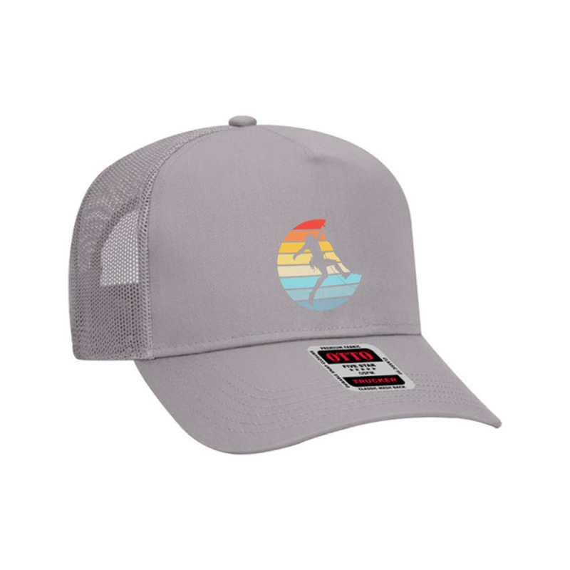 Bouldering T  Shirt Bouldering Silhouette On A Distressed Retro Sunset Mesh Back Trucker Hat | Artistshot