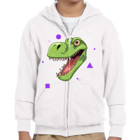 Ferocious T-rex Head Youth Zipper Hoodie | Artistshot