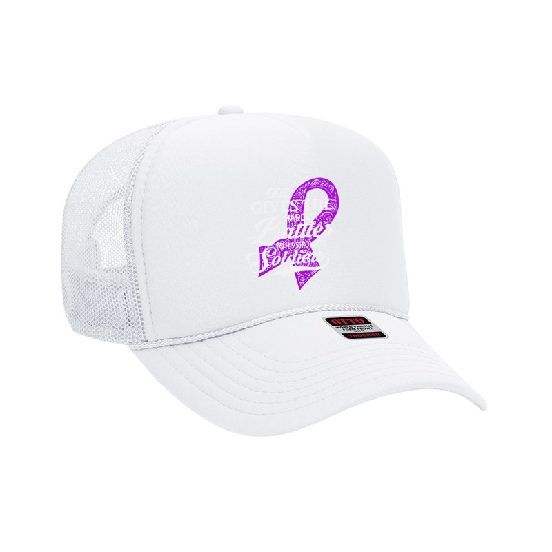 Alzheimers Awareness T  Shirt God Gives The Hardest Battles Strongest Foam Trucker Hat | Artistshot