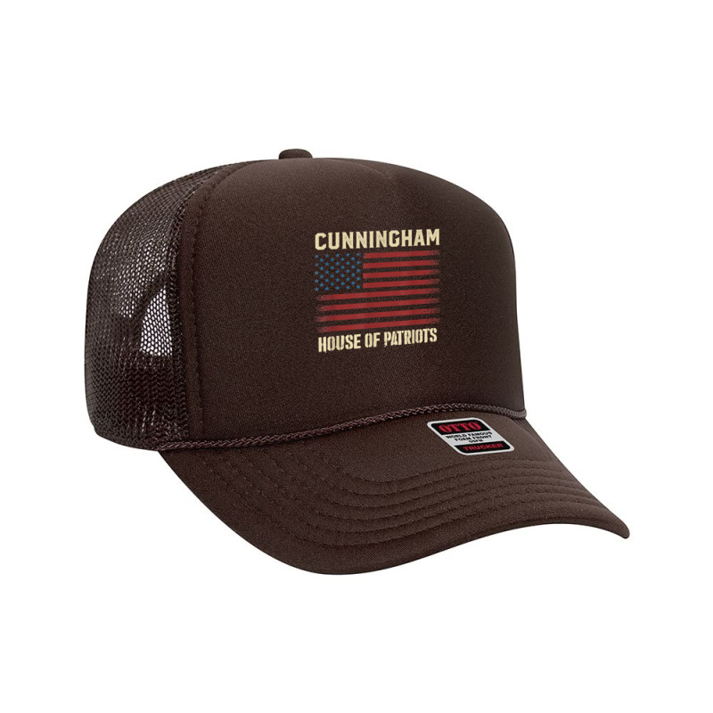 Cunningham Last Name Surname American Flag Family T Shirt Foam Trucker Hat by tognifx | Artistshot