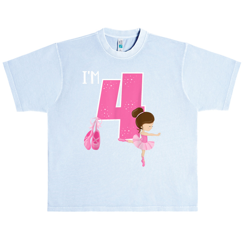 Girl_s 4 Year Old Ballerina 4th Birthday Party Ballet Dancer Urban Heavy T-shirt | Artistshot